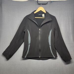 Snozu Womens Large Black Softshell Jacket Fleece Lined Full Zip